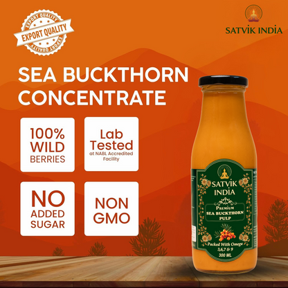 Sea Buckthorn Pulp – Himalayan Superberry Juice | Rich in Vitamin C, Omega 3-6-7-9 & Antioxidants | Satvik India