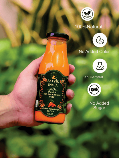 Sea Buckthorn Pulp – Himalayan Superberry Juice | Rich in Vitamin C, Omega 3-6-7-9 & Antioxidants | Satvik India