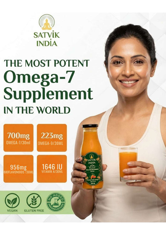 Sea Buckthorn Pulp – Himalayan Superberry Juice | Rich in Vitamin C, Omega 3-6-7-9 & Antioxidants | Satvik India